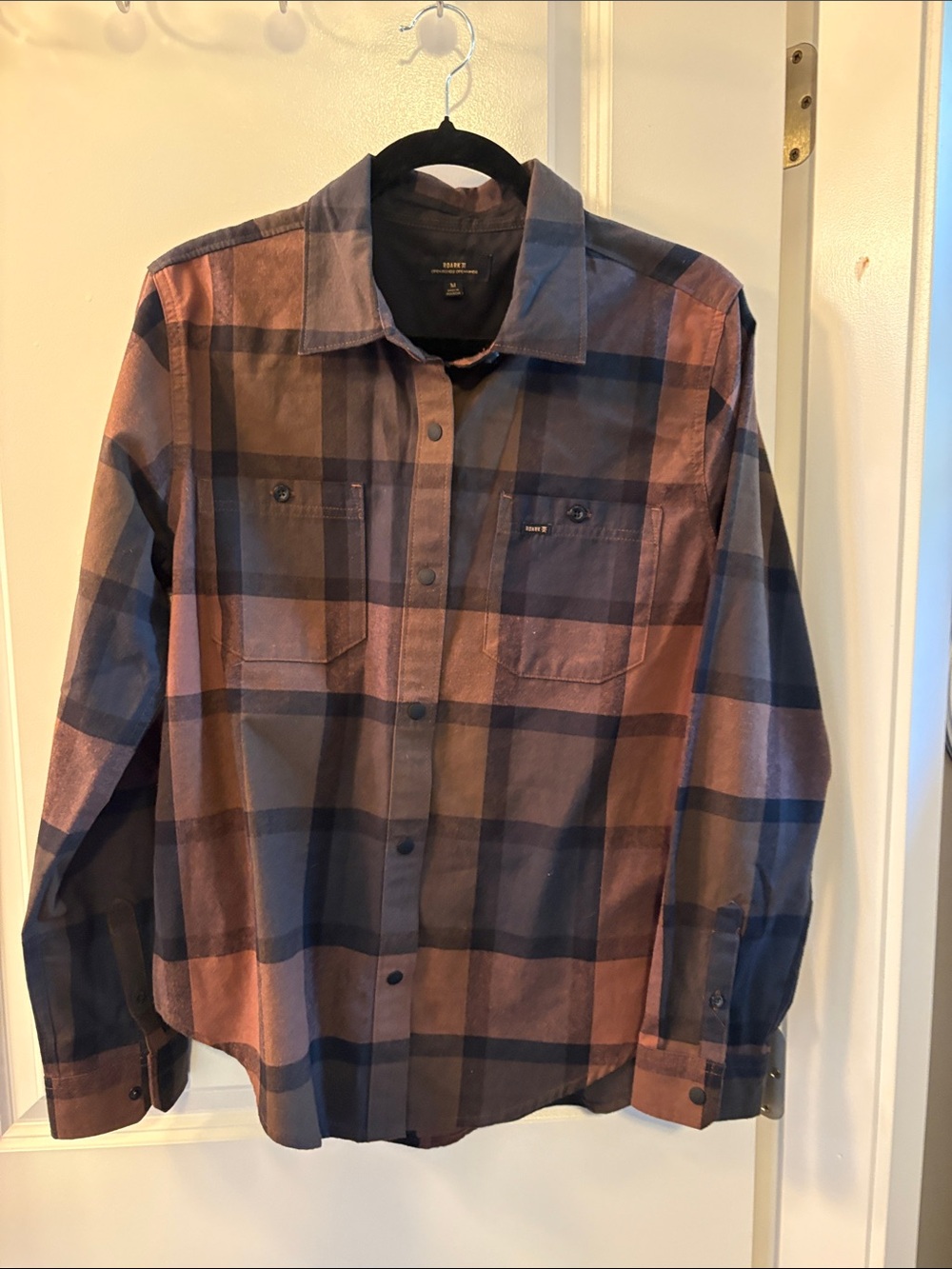 Roark Brown and Navy Plaid Button-Down Shirt